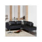 Stilando Leder Eckcouch in Schwarz Tiara im Angebot